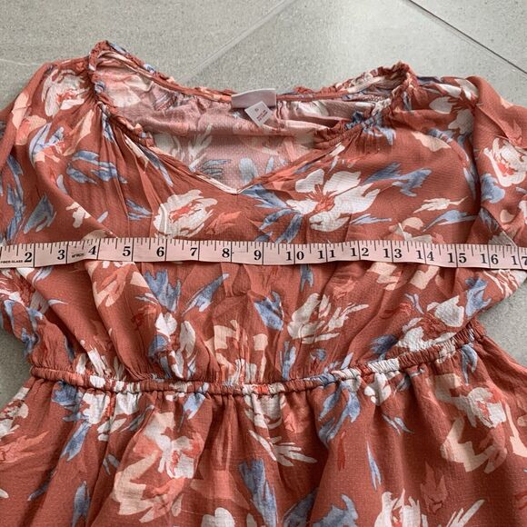 Isabel Motherhood Maternity Orange Floral Blouse Size S - Picture 4 of 5